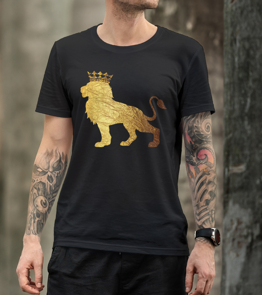 King Of The Jungle Lion With Golden Crown T-Shirt