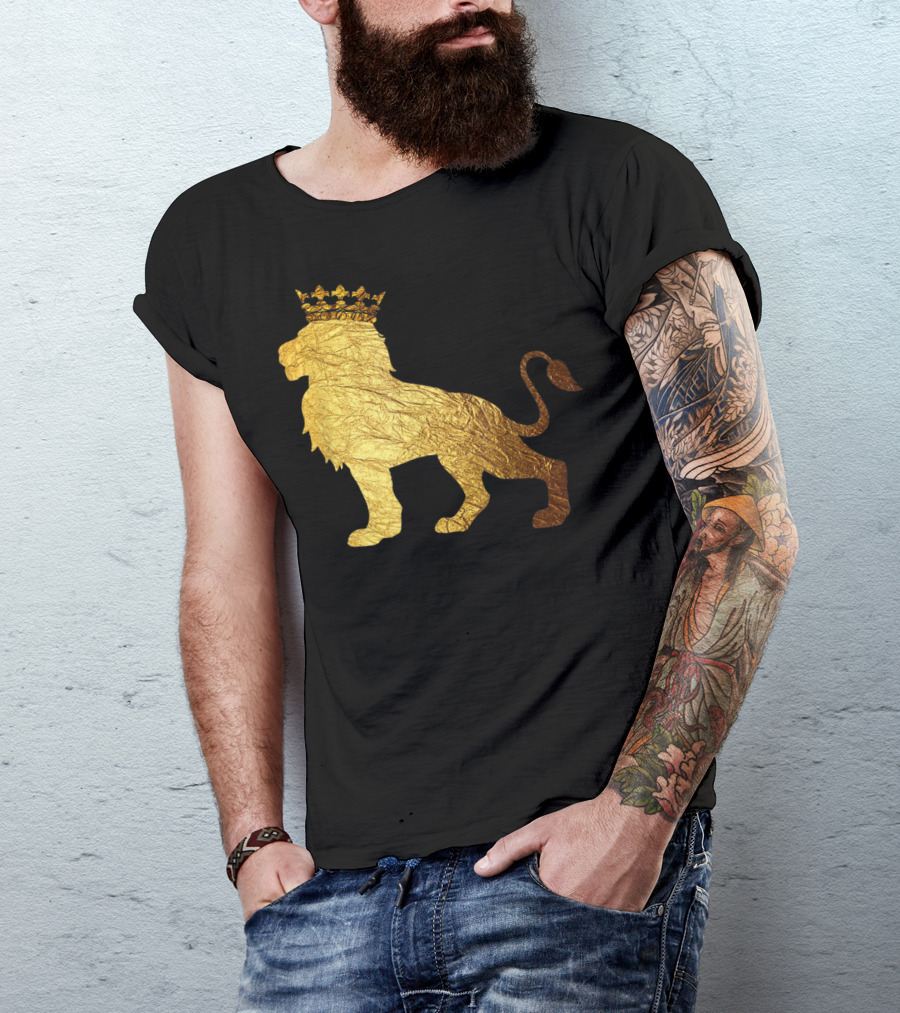 King Of The Jungle Lion With Golden Crown T-Shirt