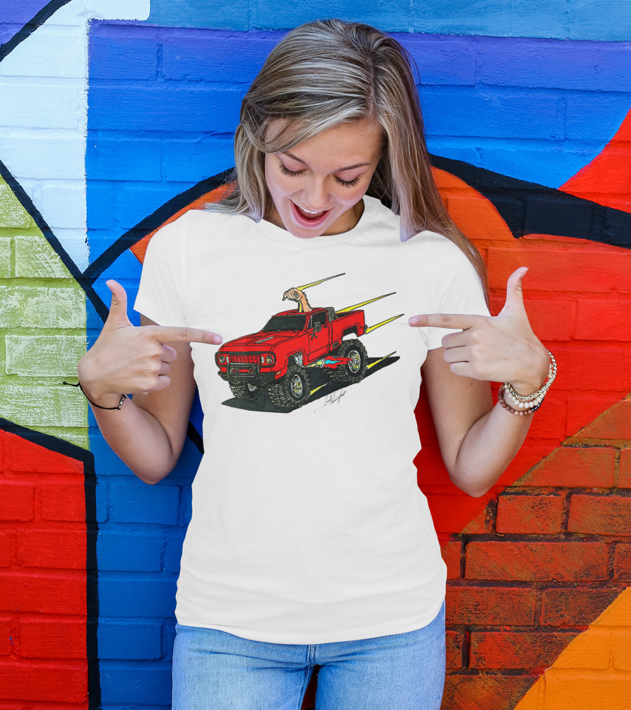 Kurt's Old Truck Red Off-Road Adventure With Arm Out The Window T-Shirt