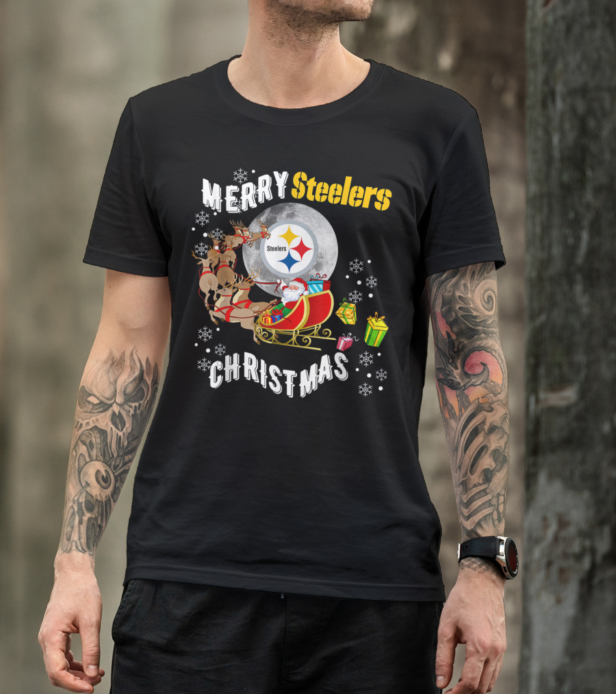 Merry Steelers Christmas Football Pittsburghsler Fan T-Shirt