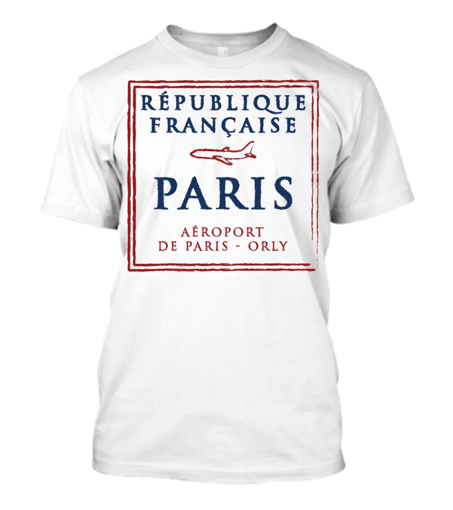 République Française Paris Aéroport De Paris-Orly Passport Stamp Vacation Travel T-Shirt