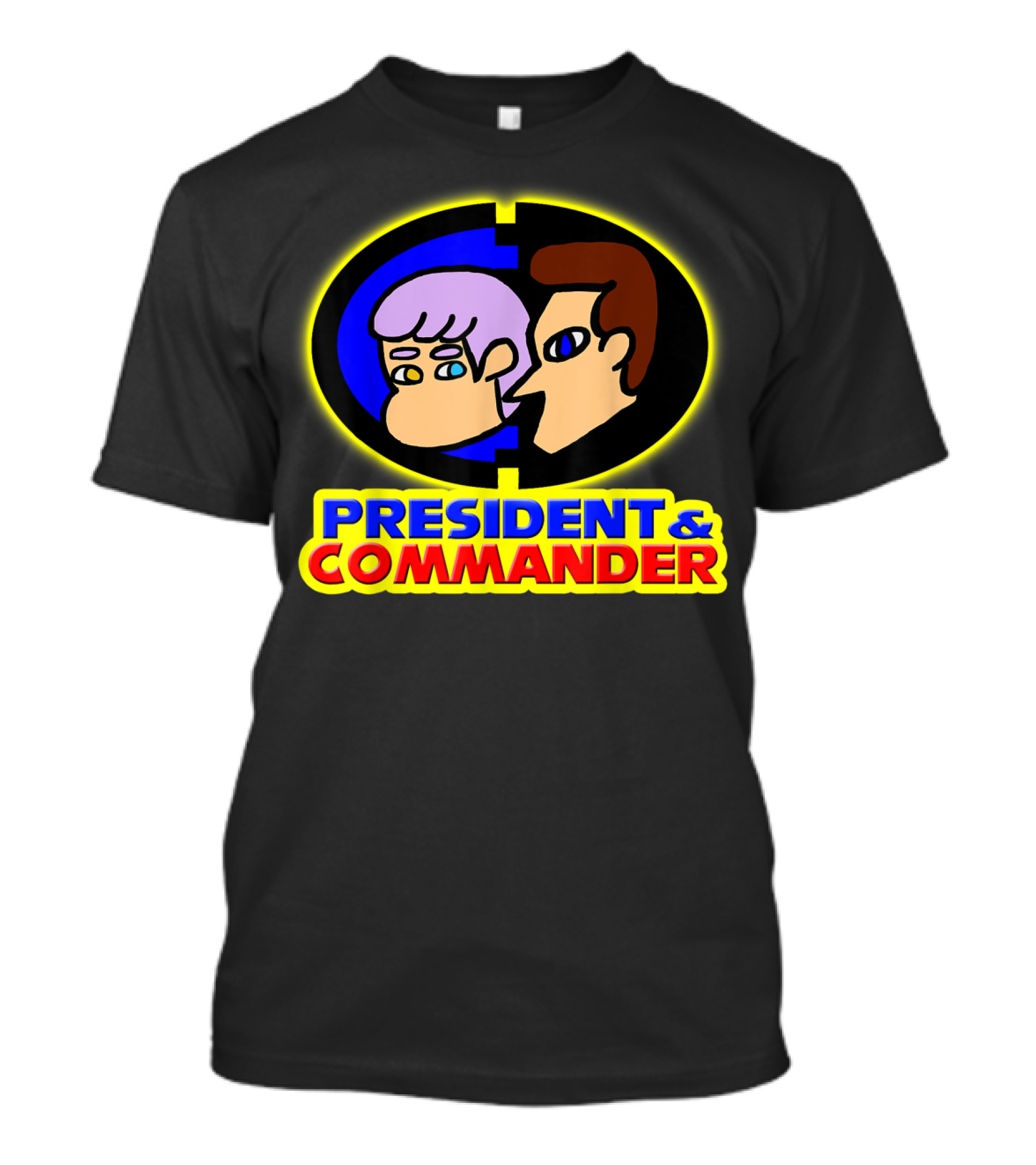 President And Commander Cartoon Emblem T-Shirt