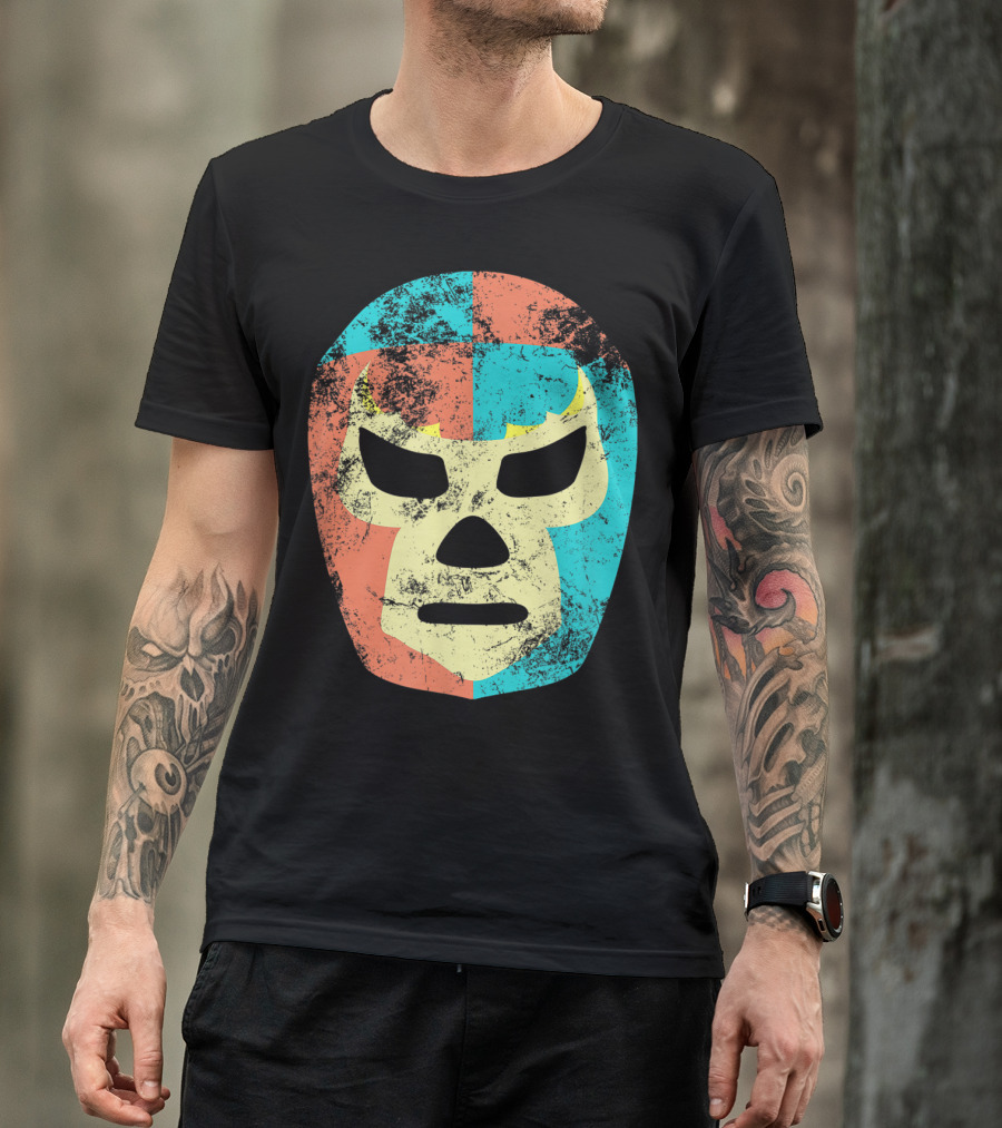 Retro Mexican Lucha Libre Wrestling Mask T-Shirt