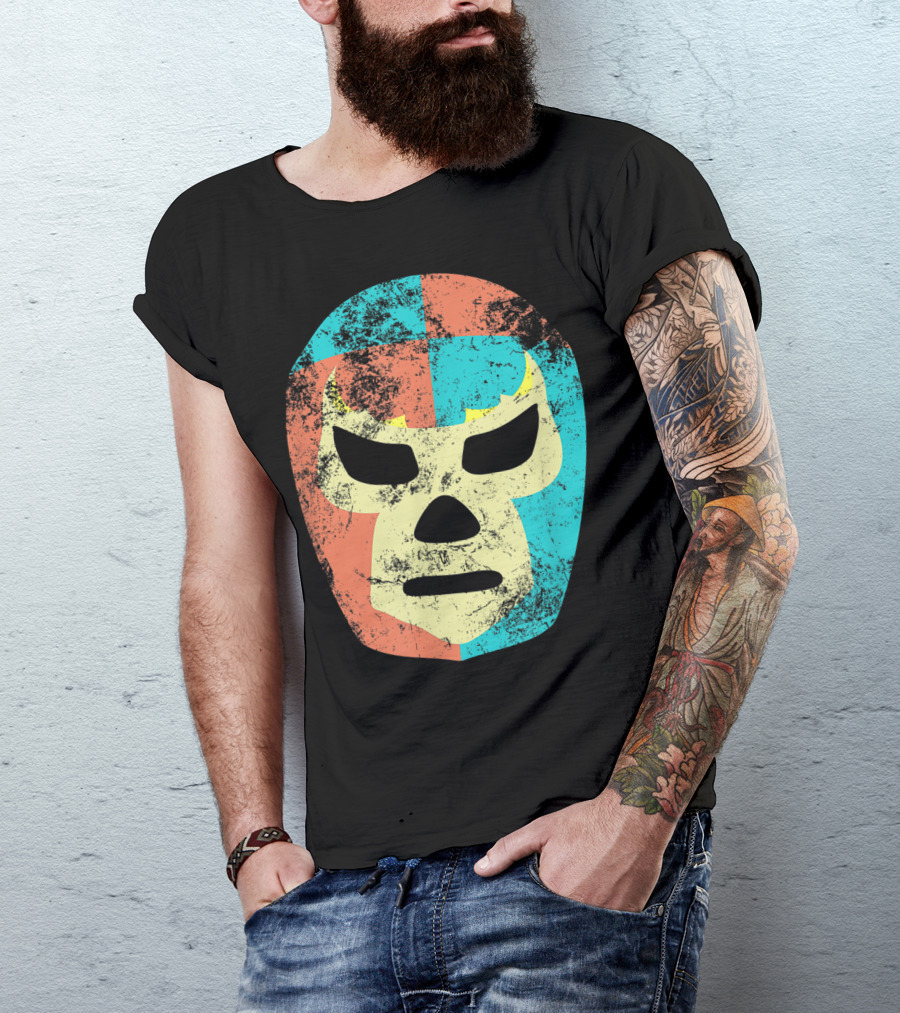 Retro Mexican Lucha Libre Wrestling Mask T-Shirt