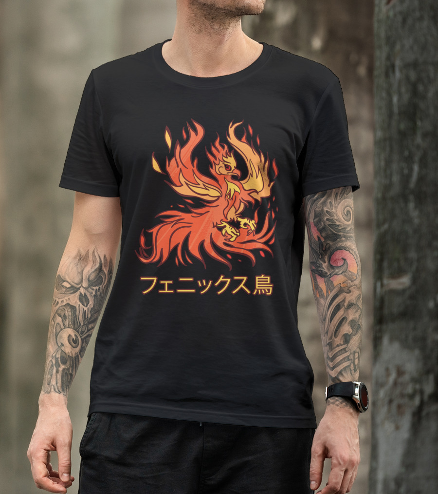 Rising Phoenix Fire Bird Japanese Aesthetic T-Shirt