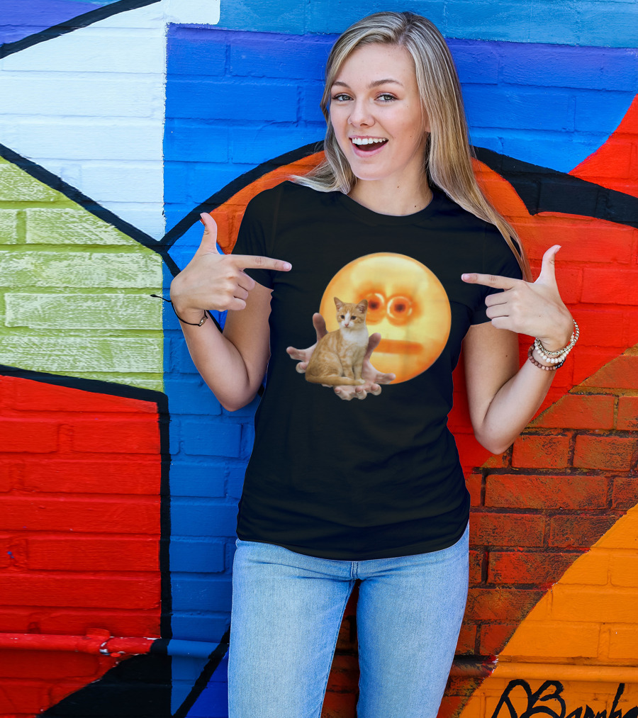 Screen Reaching Emoji Cat Meme Dank T-Shirt