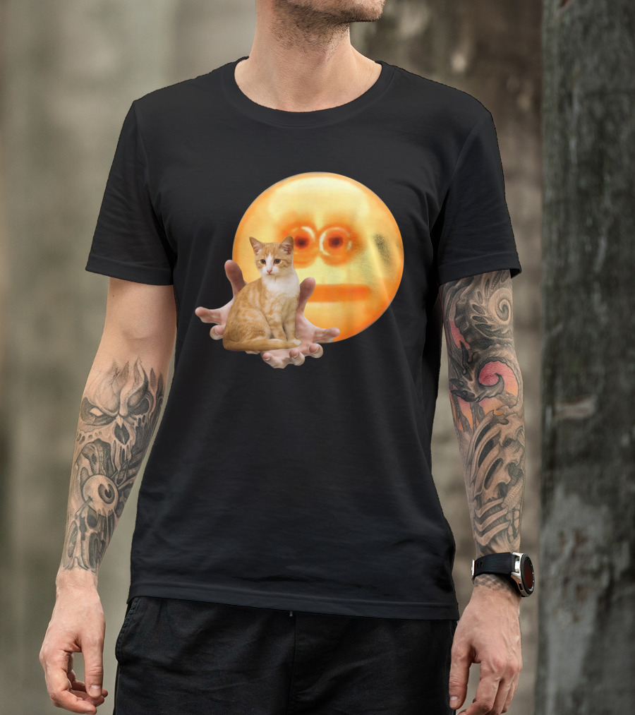 Screen Reaching Emoji Cat Meme Dank T-Shirt
