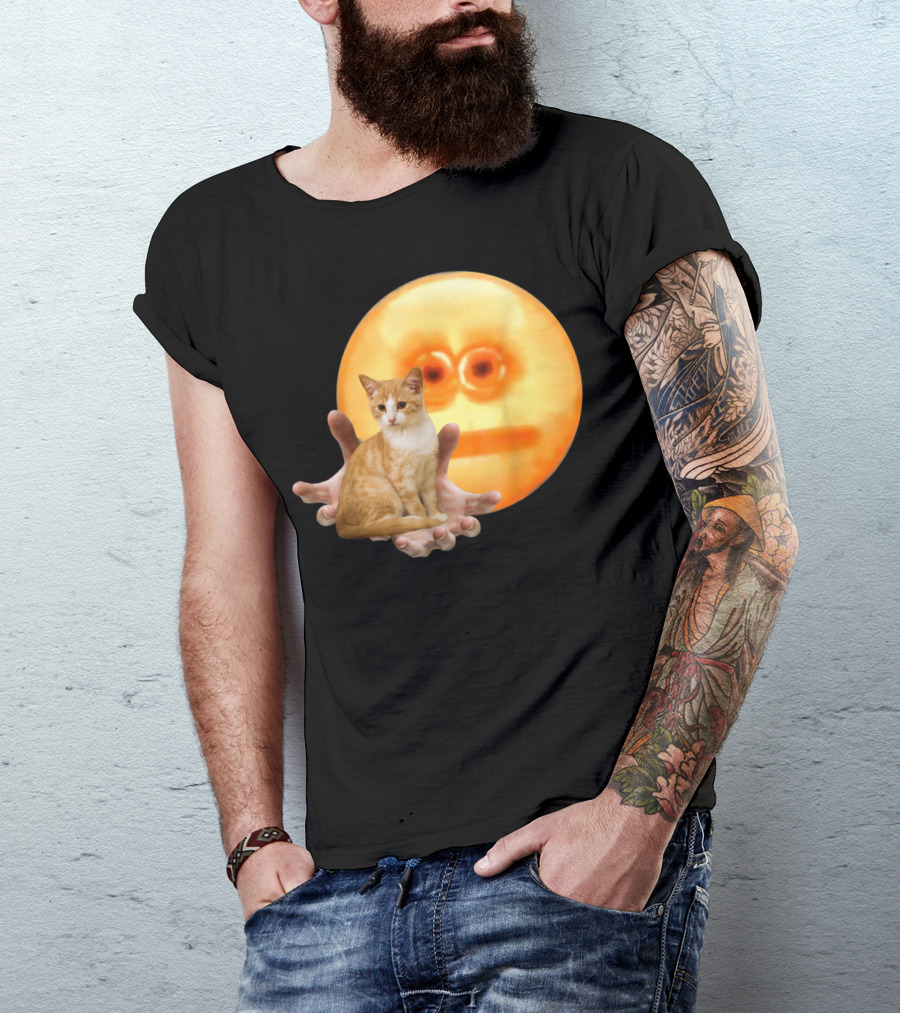 Screen Reaching Emoji Cat Meme Dank T-Shirt