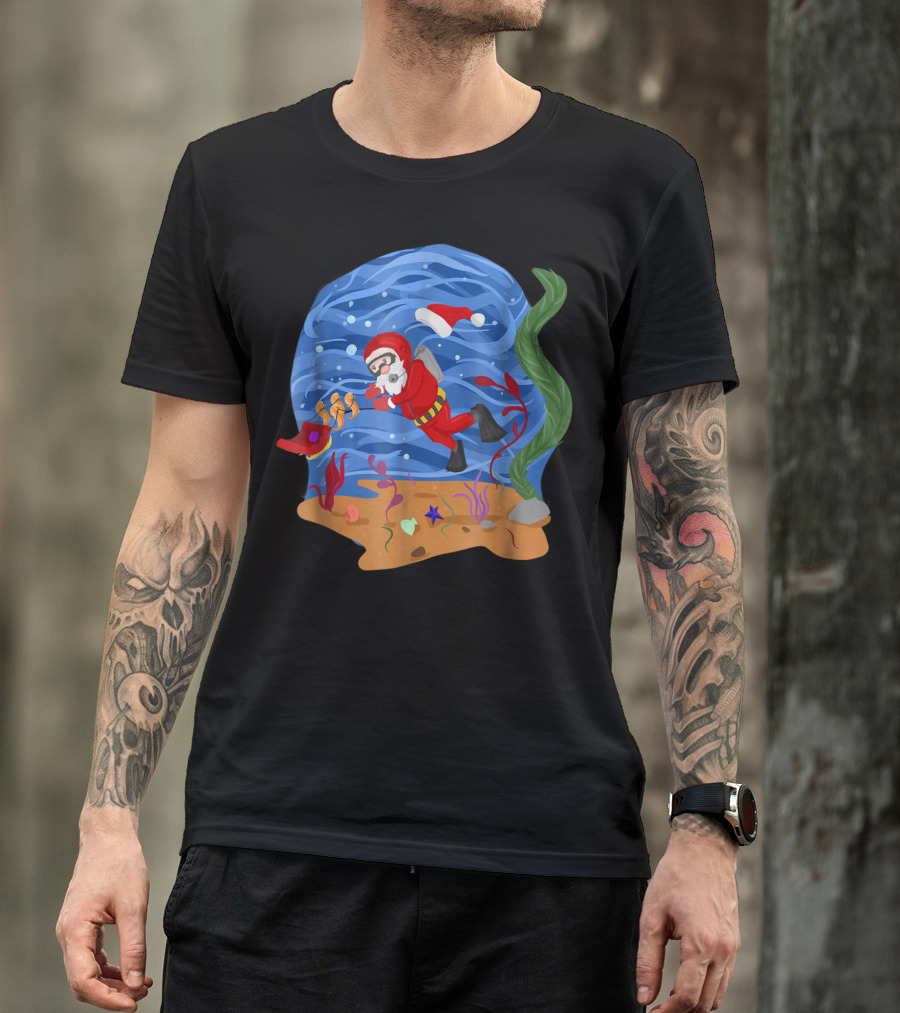 Santa Claus Scuba Diving Underwater Adventure T-Shirt