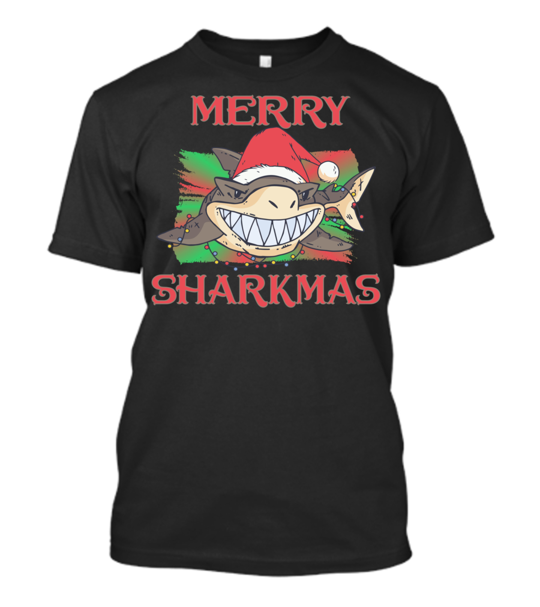 Shark Lovers Merry Sharkmas Santa Hat Shark Christmas T-Shirt