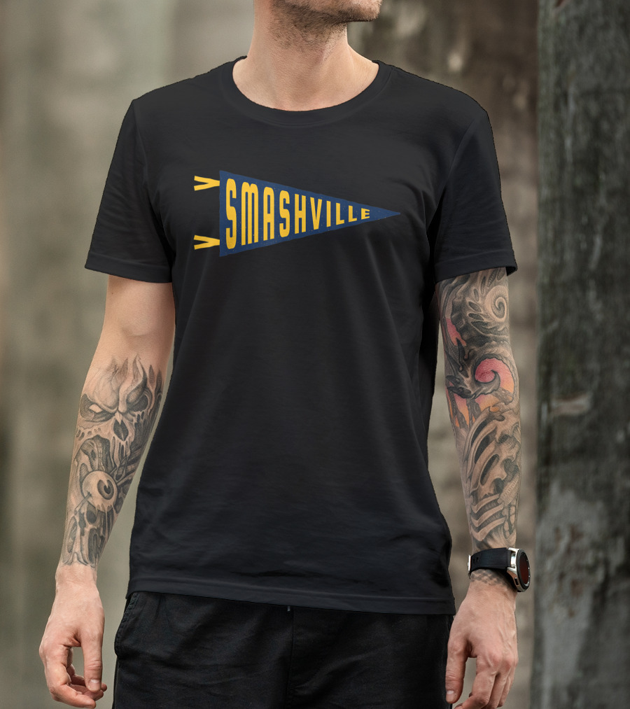 Smashville Pennant Flag Nashville Hockey T-Shirt