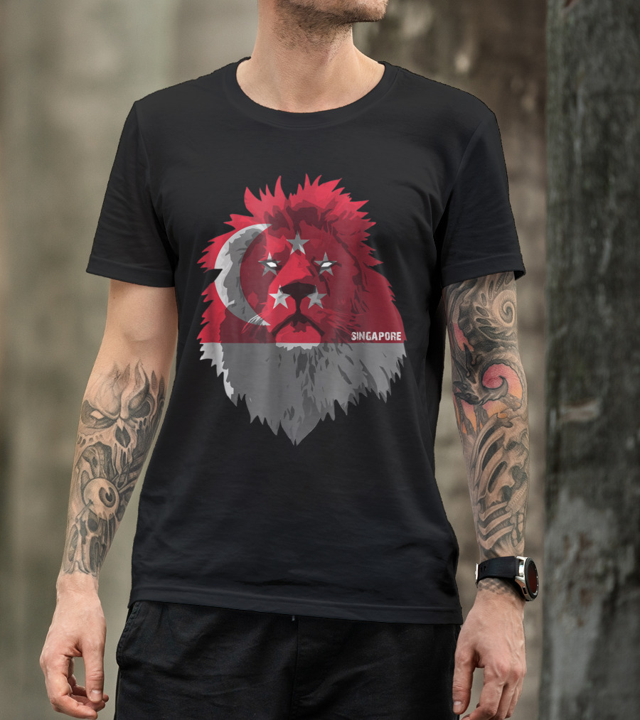 Singapore National Pride Lion Flag Soccer Team T-Shirt