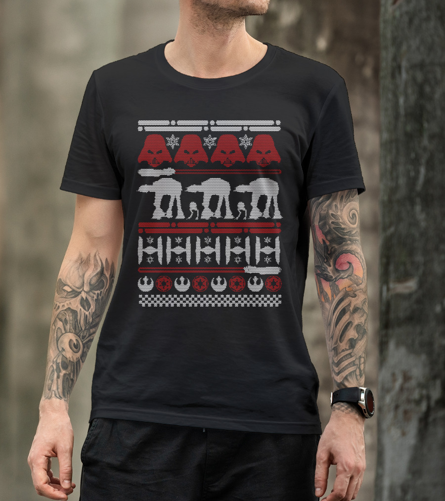 Star Wars Battle Of Hoth AT-ATs Darth Vader Rebel Empire Icons T-Shirt