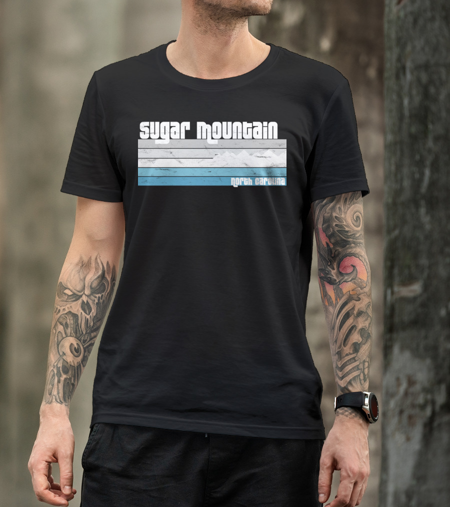 Sugar Mountain North Carolina Skiing Vintage Scenic T-Shirt