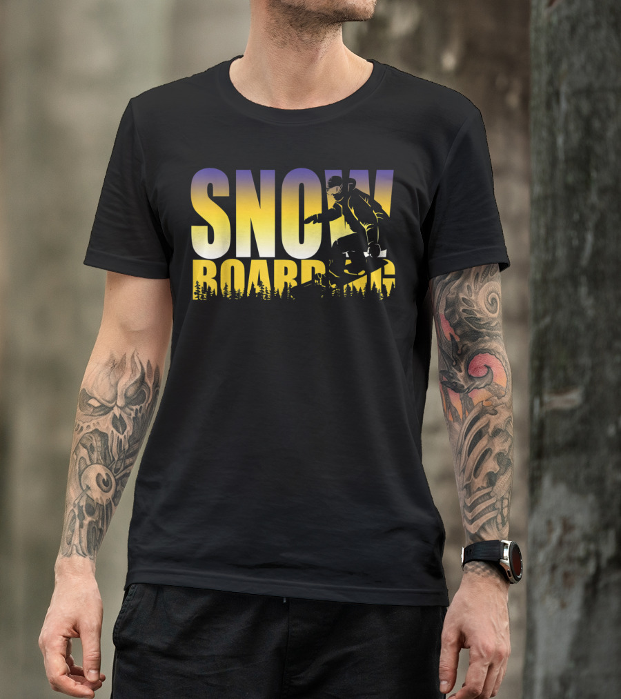 Szy Snowboarding Gnarly Bold Gradient Snowboarder T-Shirt