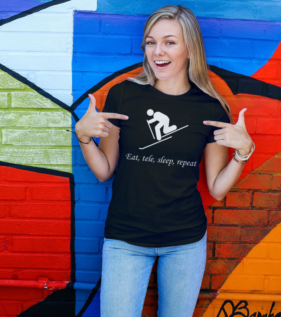 Eat Tele Sleep Repeat Telemark Skiing T-Shirt