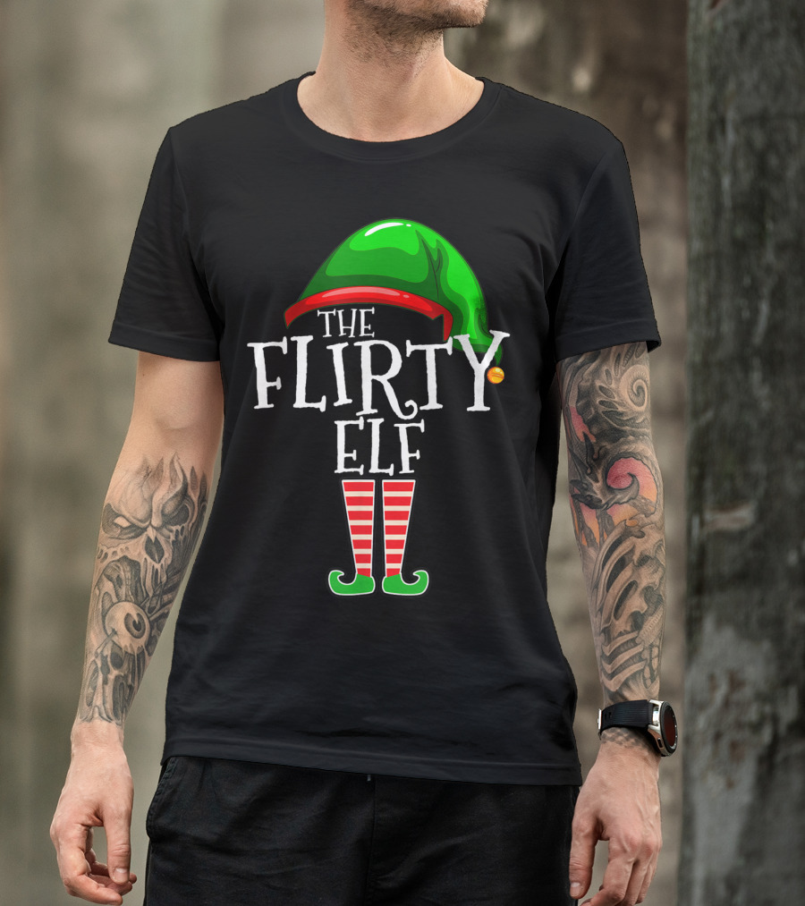 The Flirty Elf Matching Christmas Family Group T-Shirt