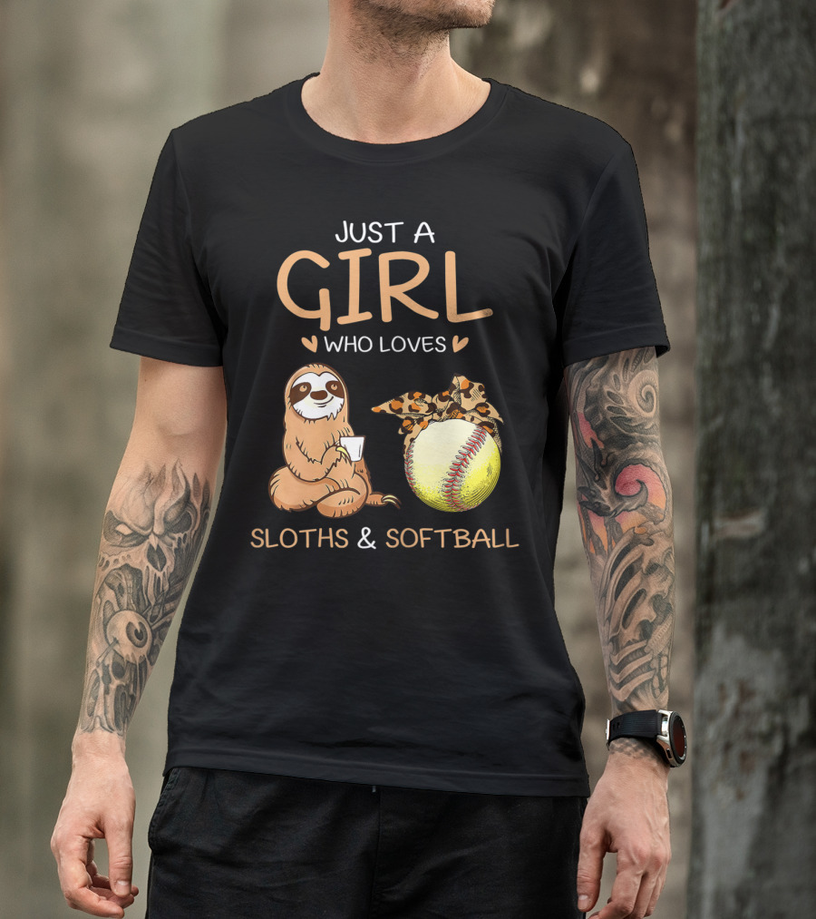 Just A Girl Who Loves Sloths And Softball T-Shirt