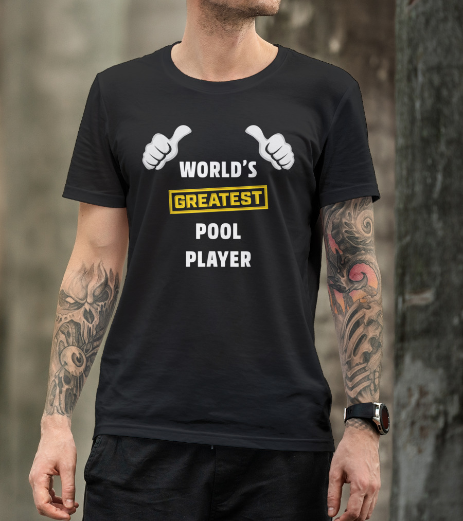 World's Greatest Pool Player Thumbs Up Funny Billiard T-Shirt