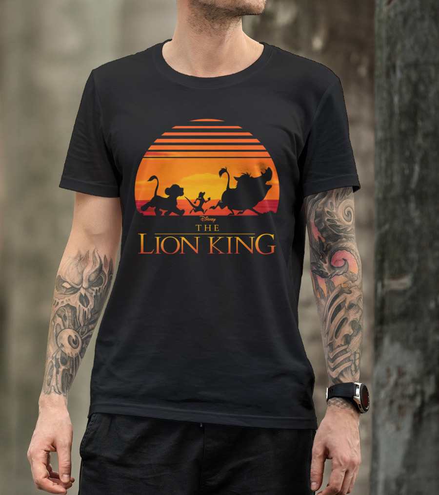 Disney The Lion King Classic Sunset Simba Timon Pumbaa T-Shirt