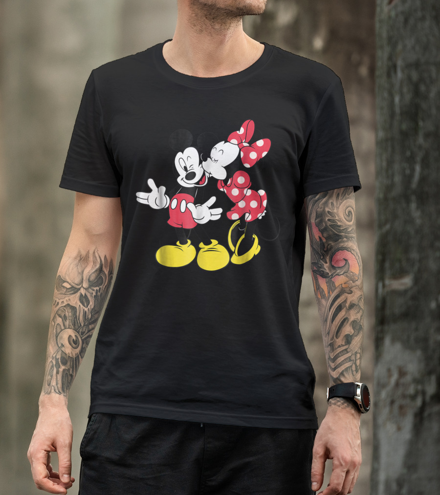Disney Mickey And Minnie Mouse Classic Love Iconic Duo Bold Colors T-Shirt