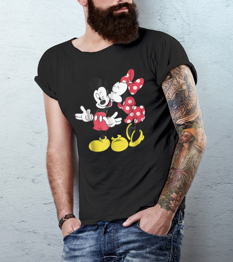 Disney Mickey And Minnie Mouse Classic Love Iconic Duo Bold Colors T-Shirt