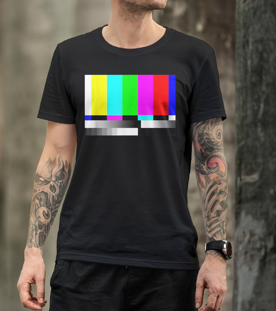 80's Vintage TV Static Color Bar Error T-Shirt