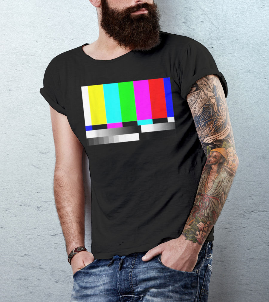 80's Vintage TV Static Color Bar Error T-Shirt