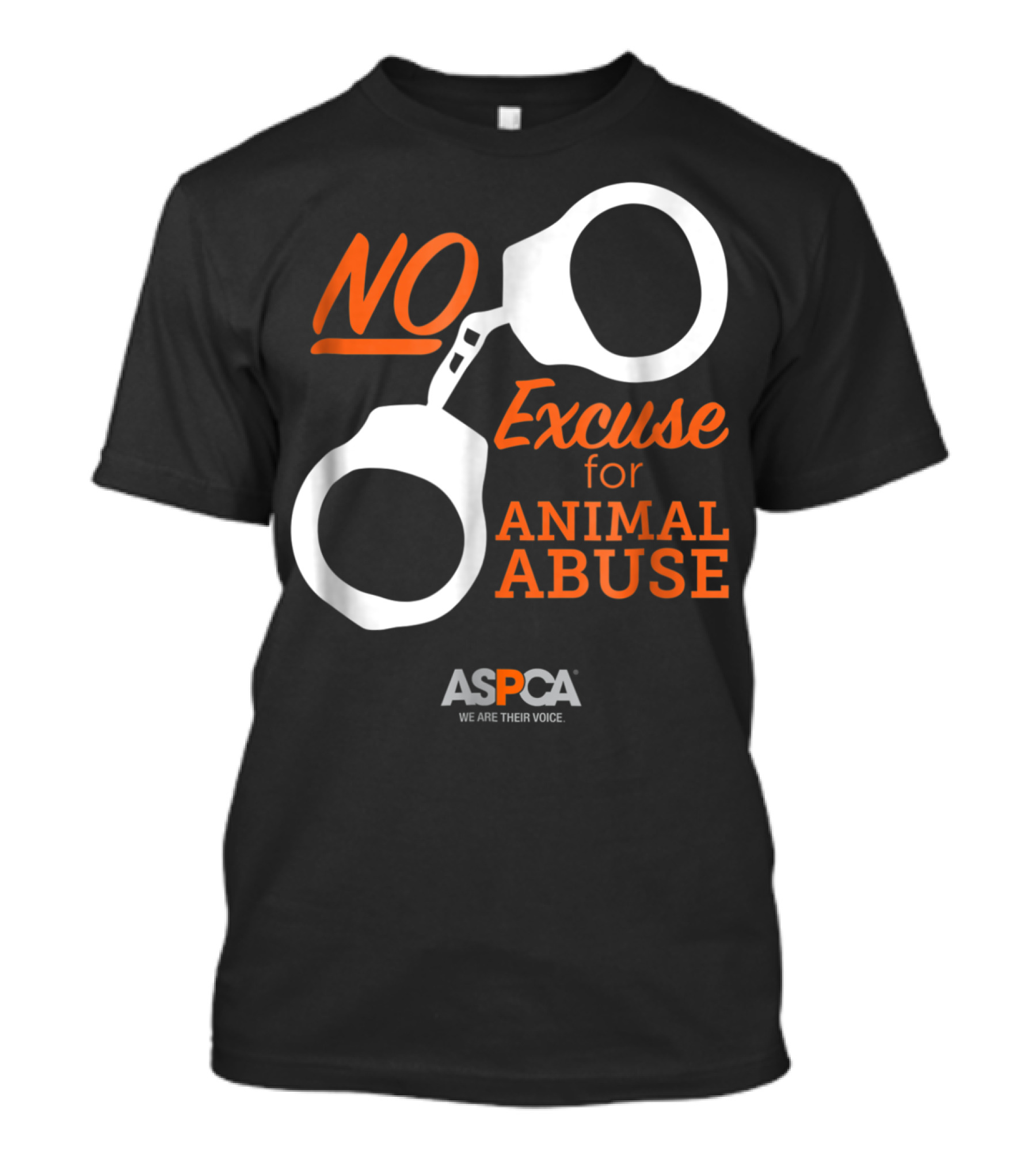 ASPCA No Excuse For Animal Abuse Handcuffs We Are Their Voice T-Shirt