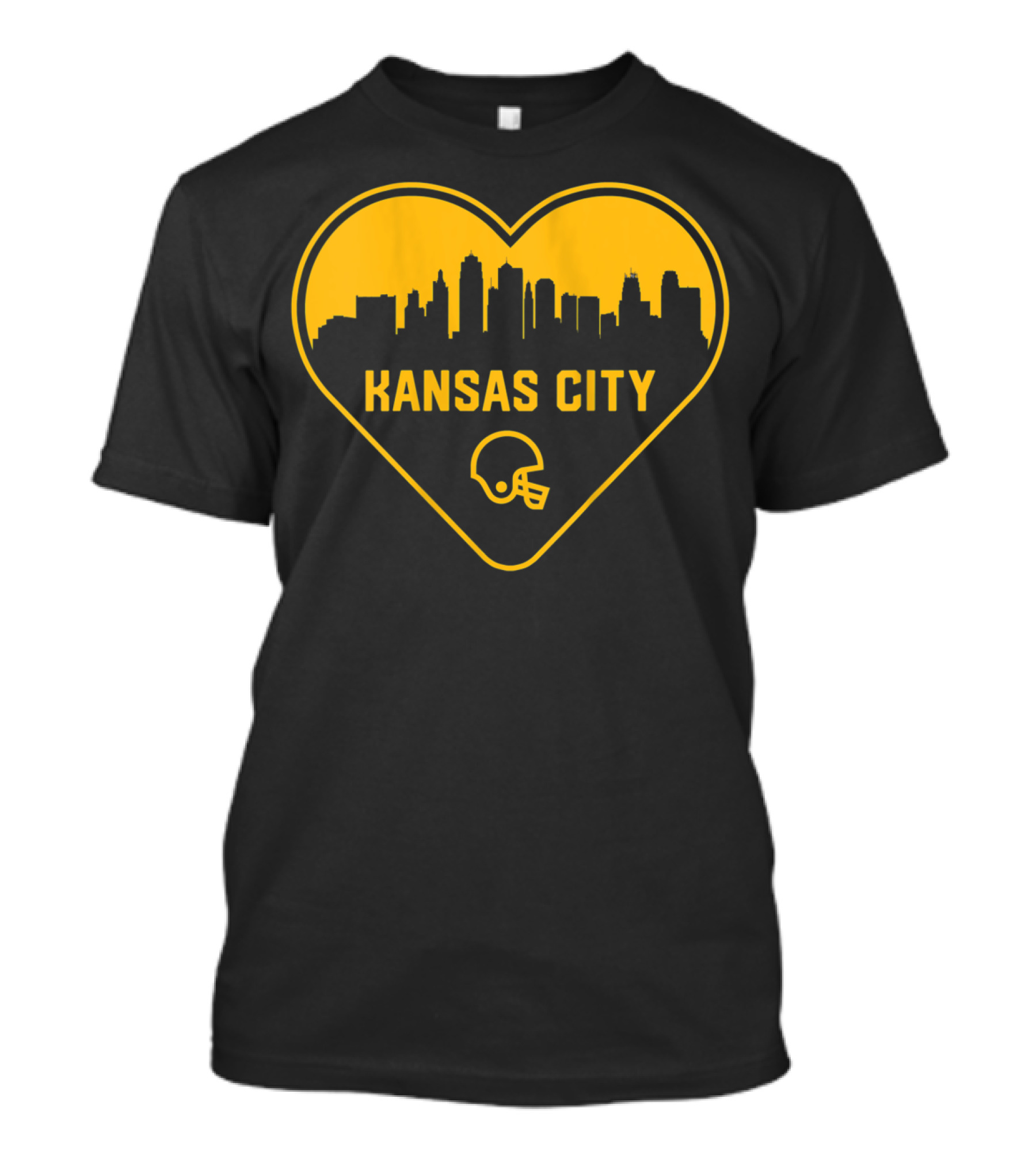 Kansas City Heart Skyline Football Helmet T-Shirt