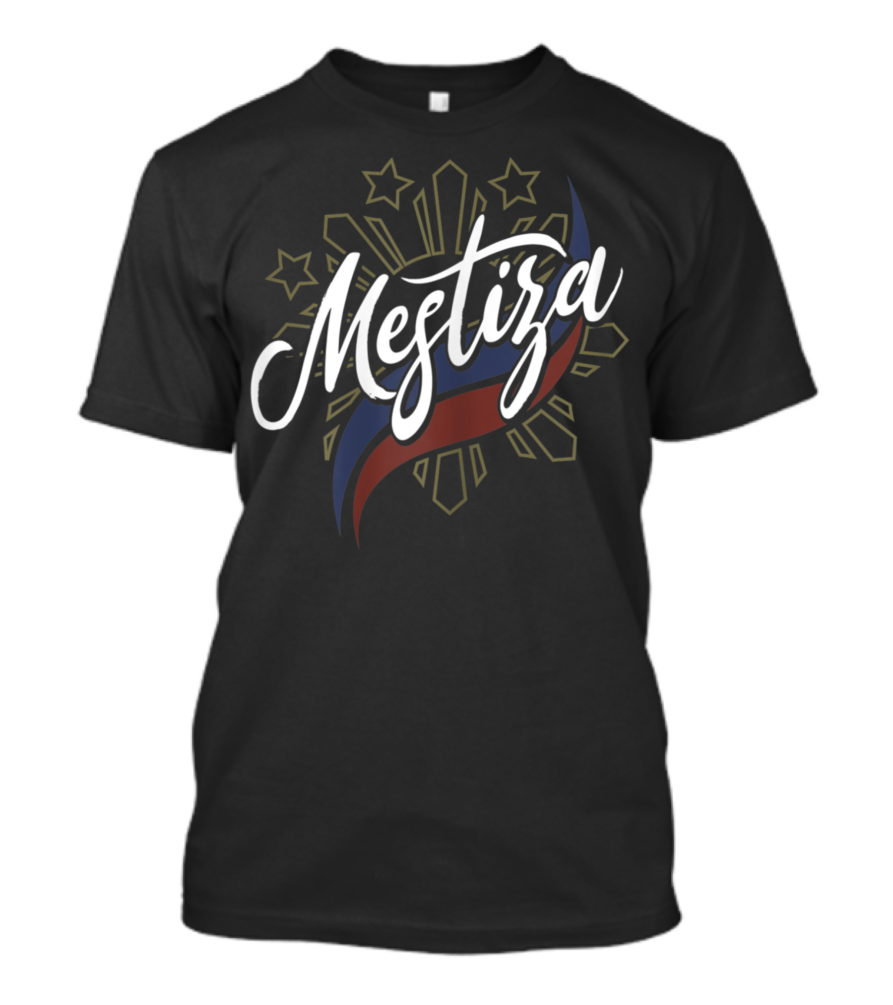 Mestiza Filipina Filipino Flag Stars Sunburst T-Shirt