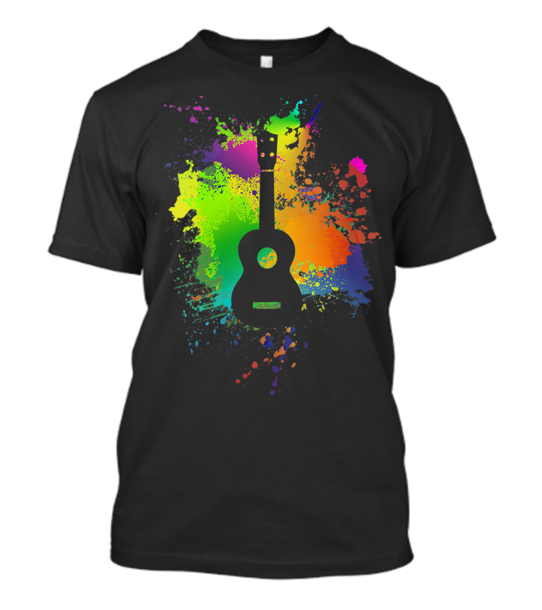Ukulele Music Guitar Colorful Splash T-Shirt