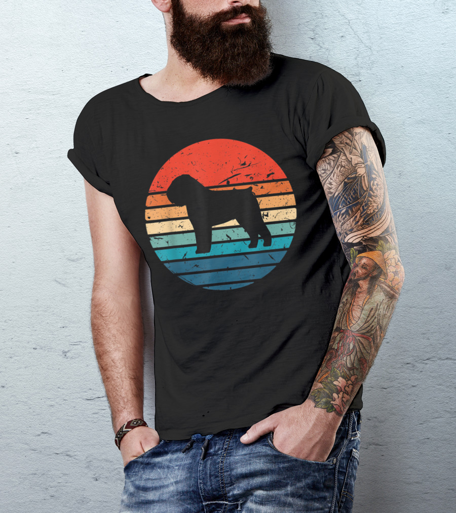 Bouvier Des Flandres Retro Sunset 70s Vintage T-Shirt