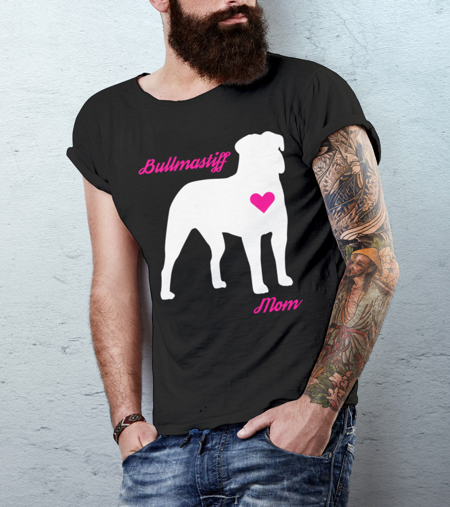 Bullmastiff Mom Bullmastiff Dog Heart T-Shirt