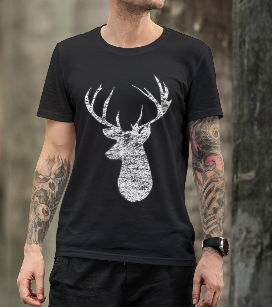 Camouflage Flag Deer Hunting Stag Silhouette 2Sided T-Shirt