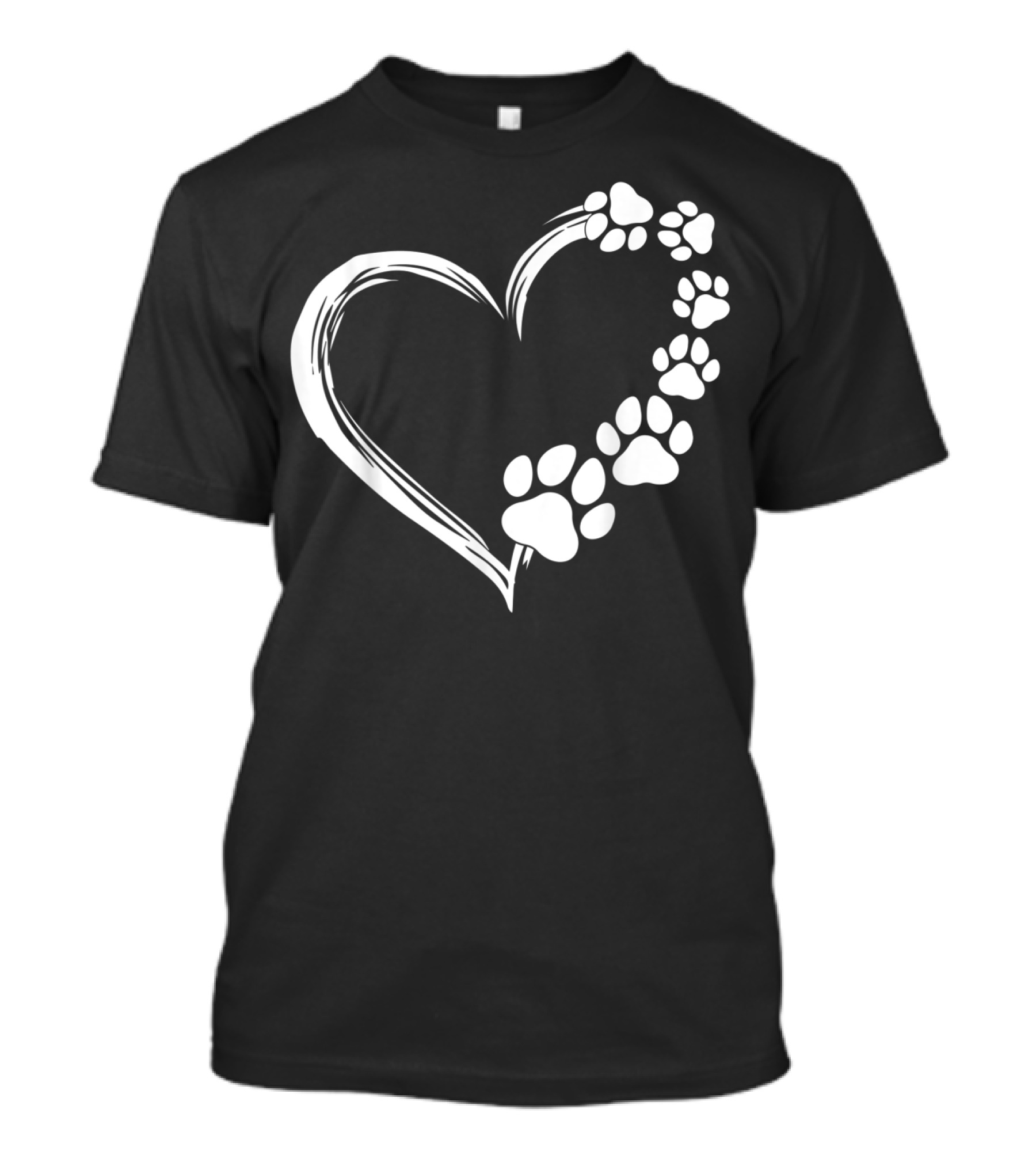 Cute Dog Puppy Paw Print Heart Dogs T-Shirt
