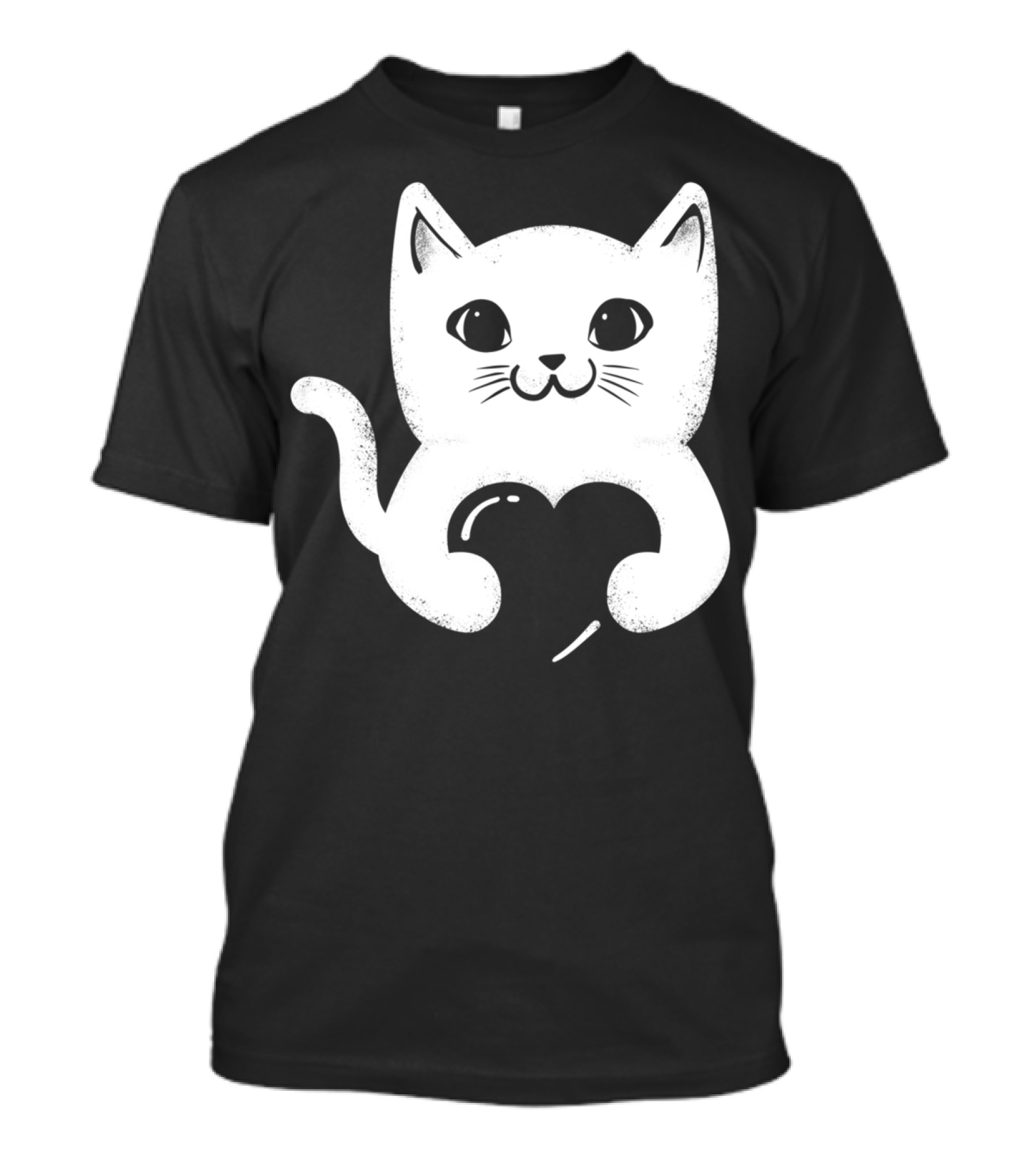 Cute Kitty Cat Holding Heart In Paws T-Shirt