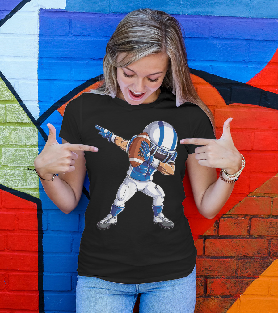Dabbing Football Player Dance Move With Helmet And Ball T-Shirt
