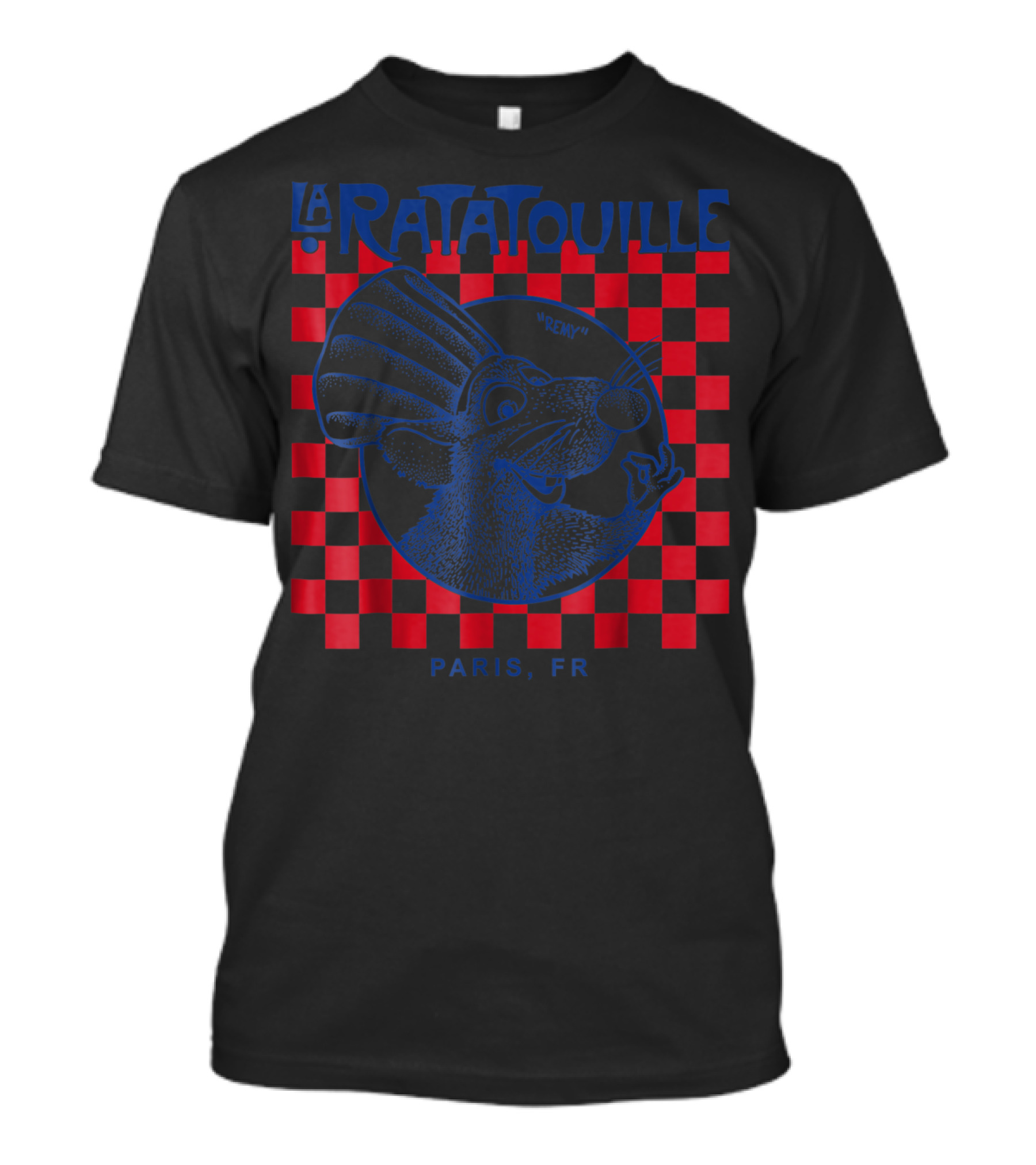 La Ratatouille Remy Paris FR Checkered Background T-Shirt