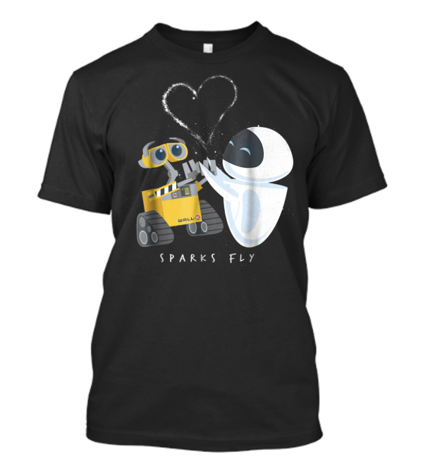 WALL-E And Eve Sparks Fly Heart Disney Pixar T-Shirt