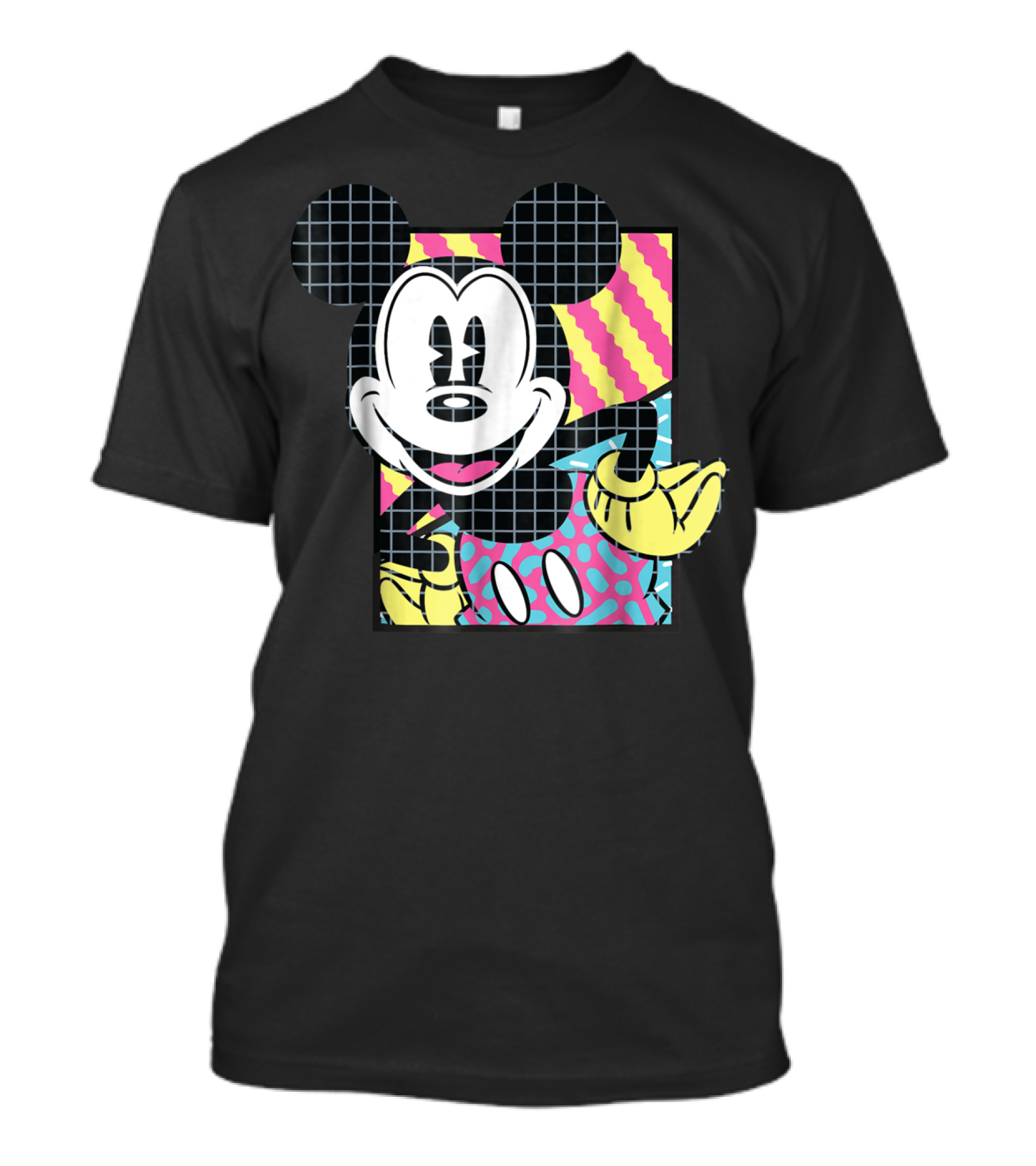Disney Mickey Mouse Retro Neon Checkerboard T-Shirt