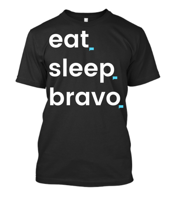 Eat Sleep Bravo Slimfit Official Minimalist Text Black T-Shirt
