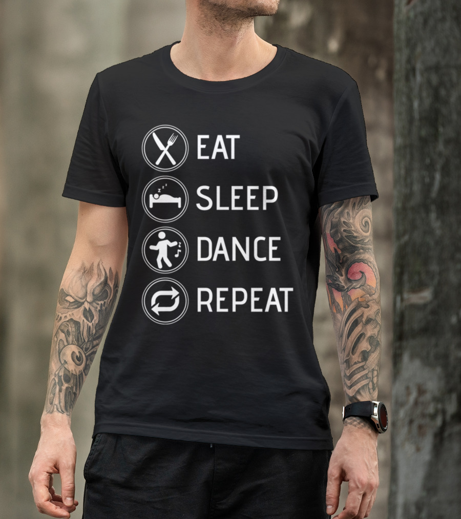 Eat Sleep Dance Repeat Boy Girl Ballet Dancer Icons T-Shirt