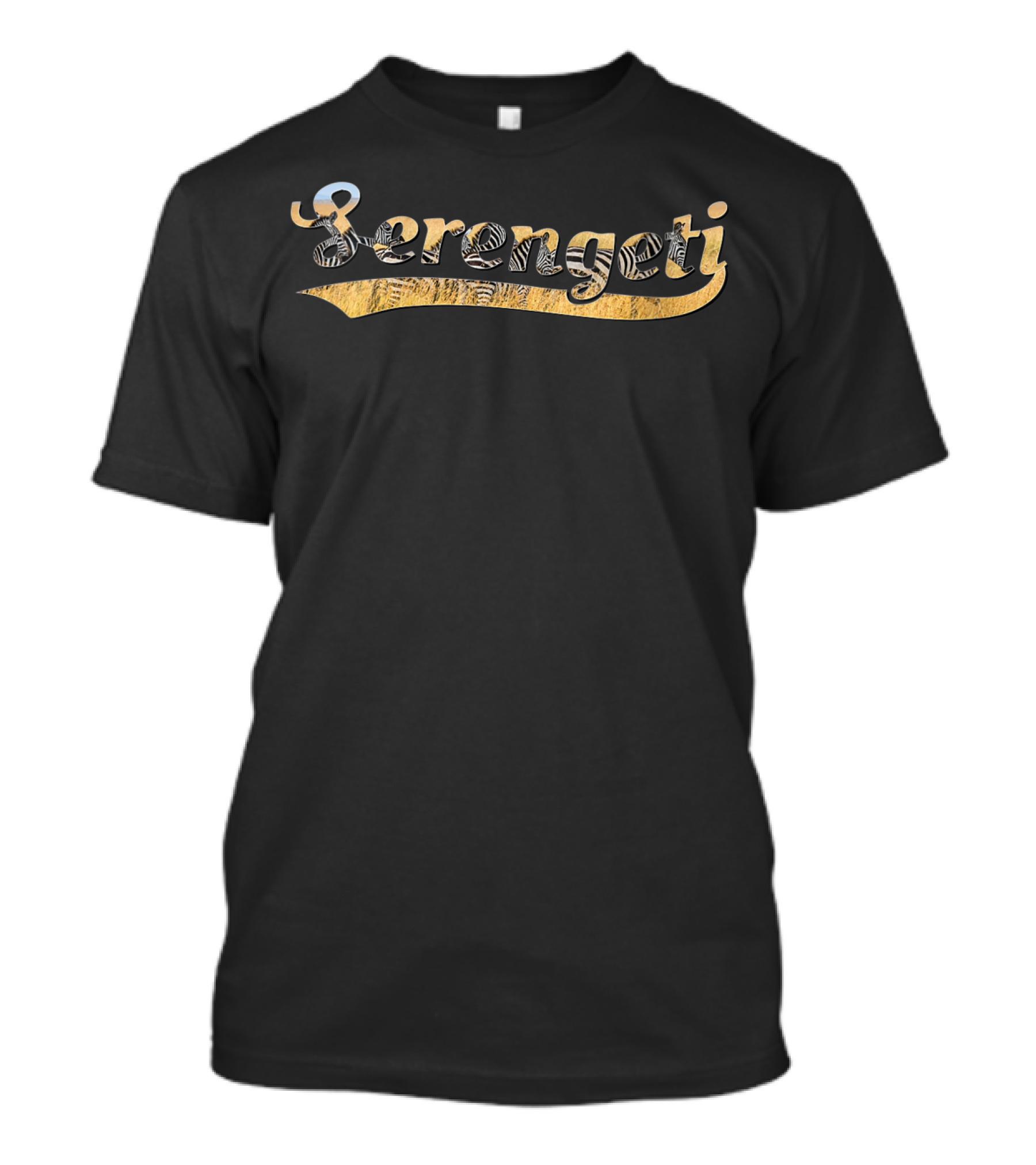 Serengeti National Park Vintage Vneck Womens Iconic Wildlife Text T-Shirt