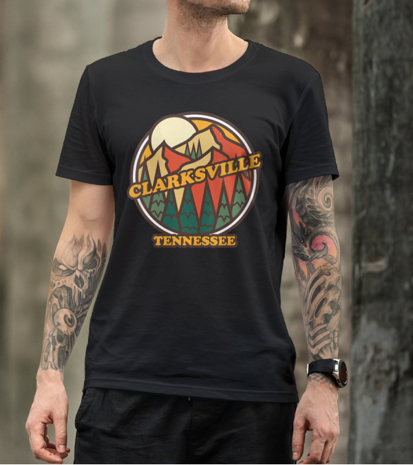 Vintage Clarksville Tennessee Mountain Retro Sun T-Shirt