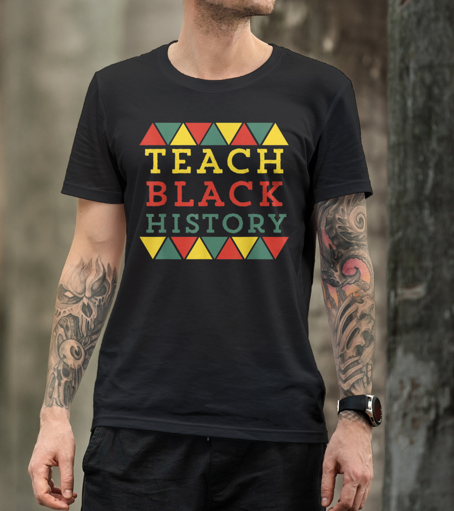 Teach Black History Melanin Proud Afro T-Shirt