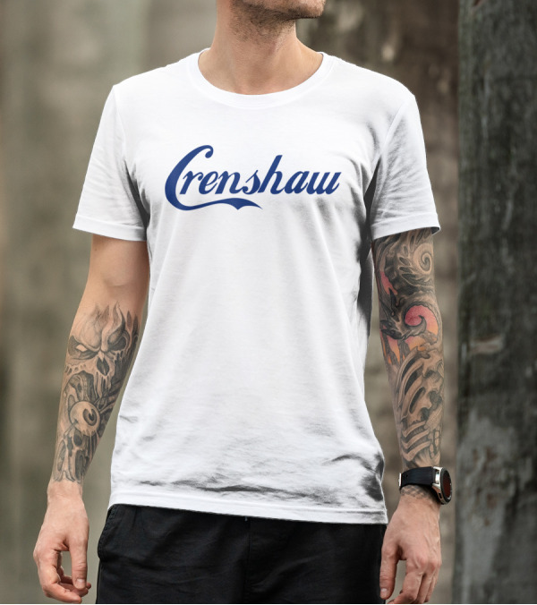 Crenshaw California La Blue Text T-Shirt