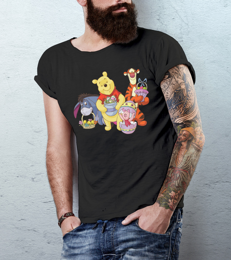 Disney Easter Winnie The Pooh Eeyore Tigger Piglet Baskets T-Shirt