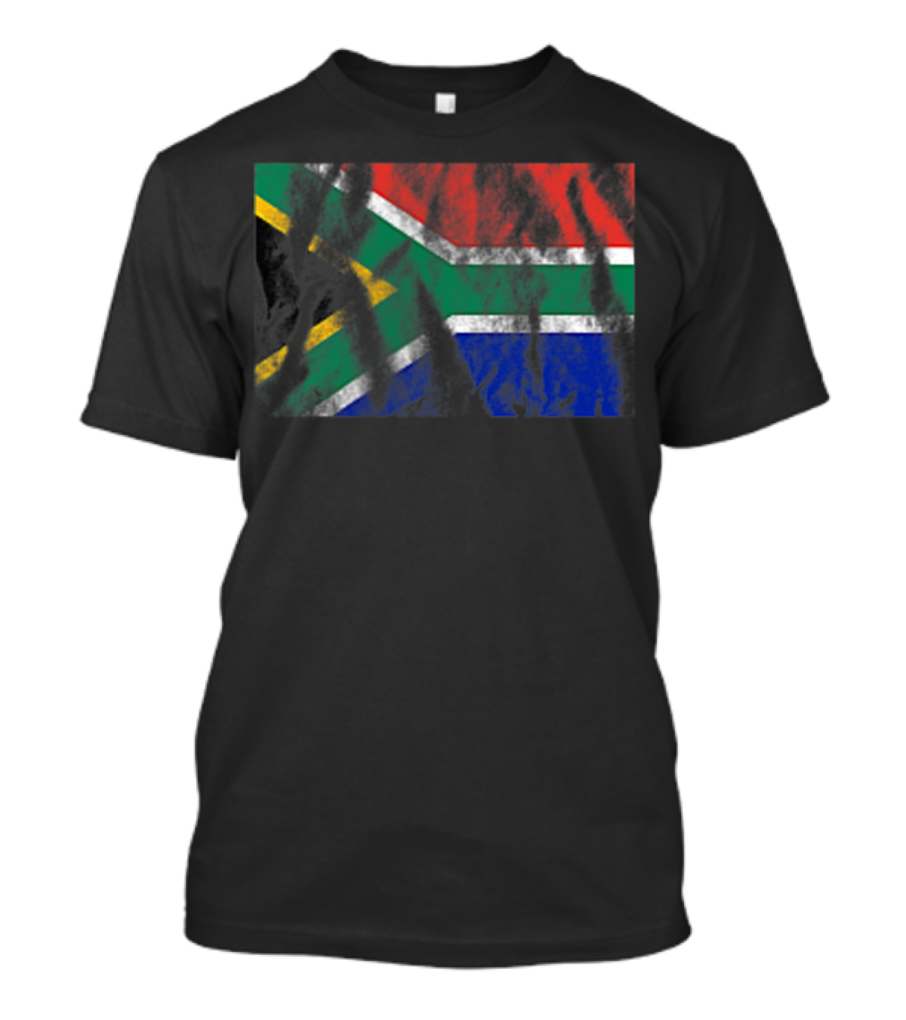 Distressed South Africa Country Flag Pocket T-Shirt