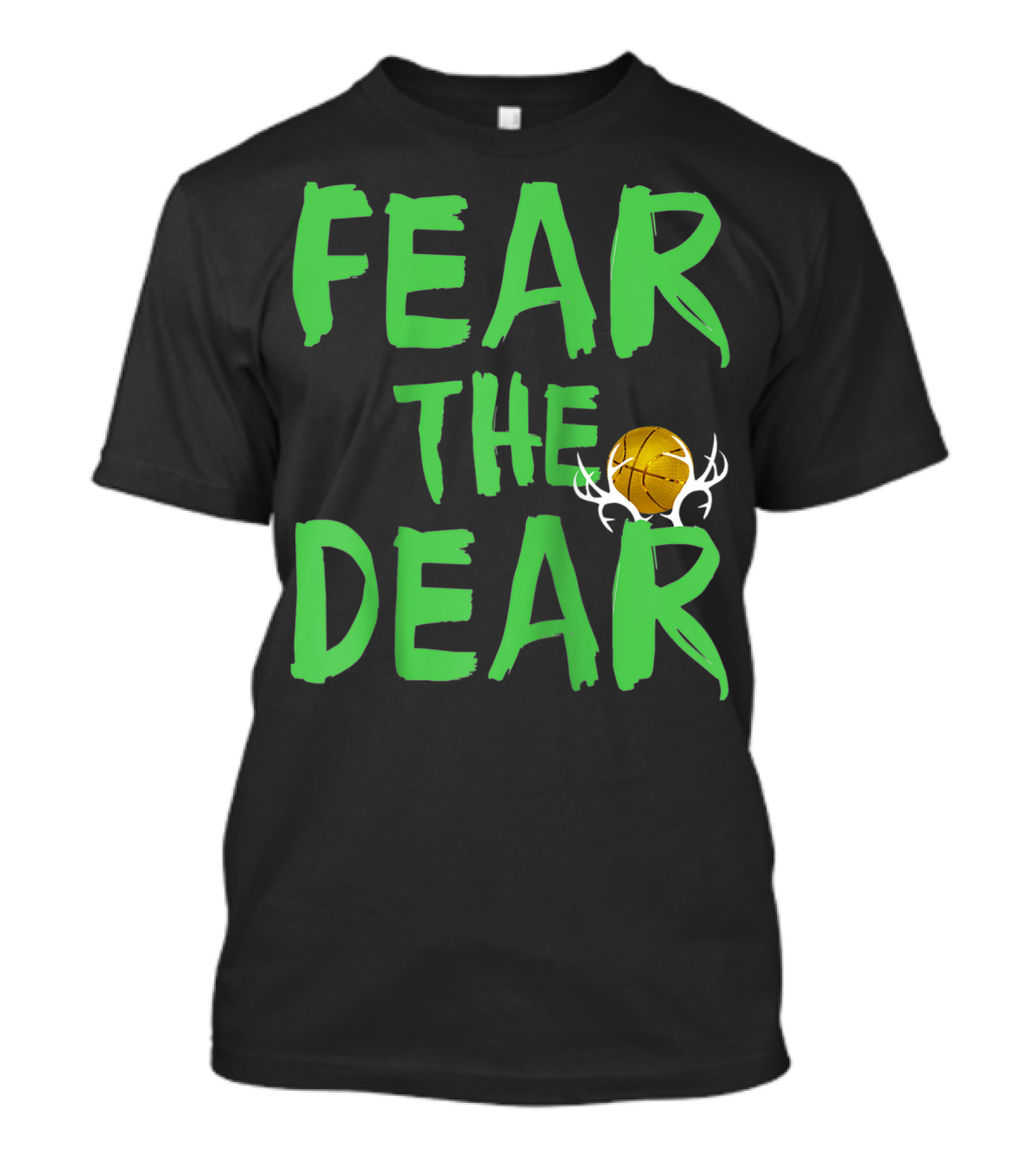 Fear The Deer Basketball Antlers Milwaukee Bucks Fans T-Shirt